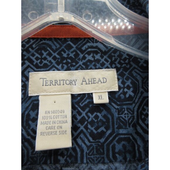 Territory Ahead Shirt XL Button Up Camp Loop Collar Safari Pockets - Picture 9 of 10